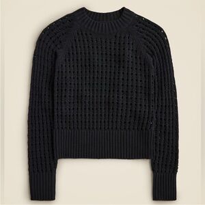 J. Crew Pointelle crewneck sweater - black size large